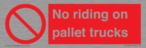 No riding on pallet trucks